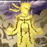 Naruto Bijuu con i suoi rasengan